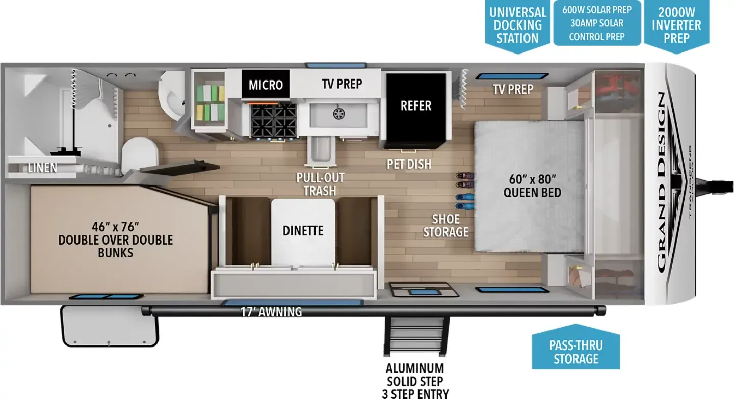 Grand Design Transcend Xplor 19BHX floor plan