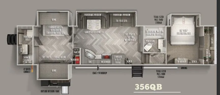 2020 Forest River Wildwood Heritage Glen 356QB - Floor plan