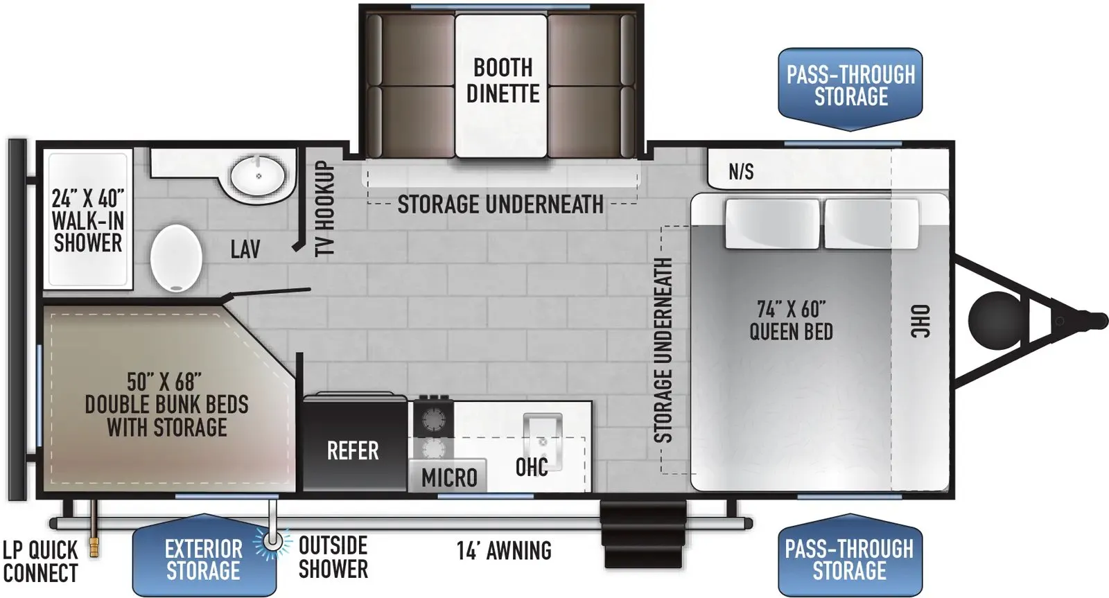 East to West Della Terra LE 181BHSLE floor plan