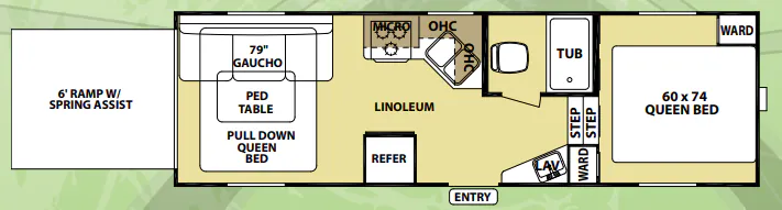 Forest River Wildwood X-Lite 22XLSRV floor plan