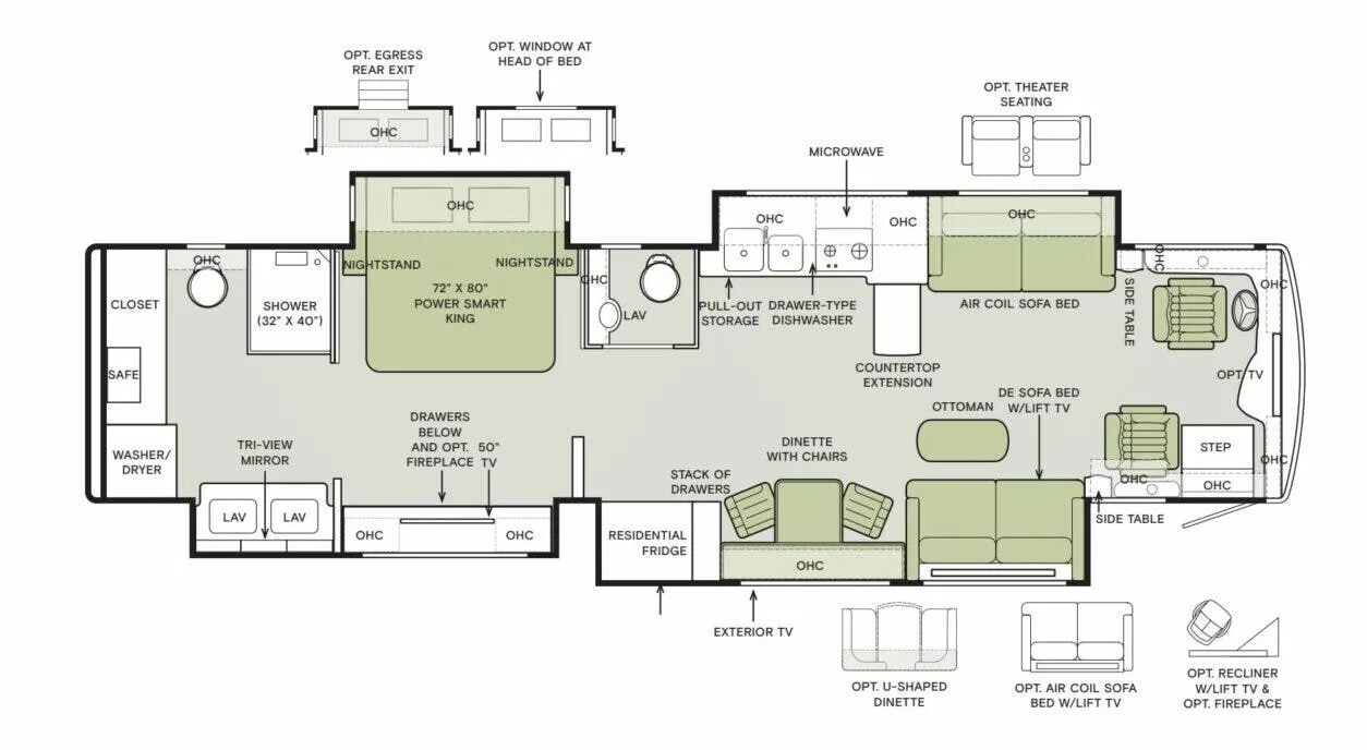 Tiffin Allegro Bus 40 IP floor plan