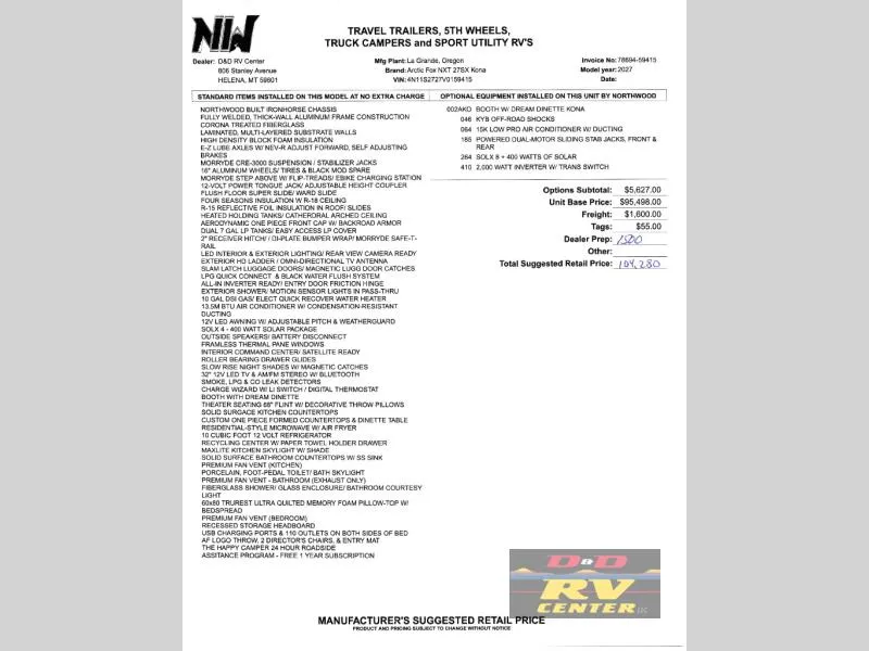 2027 Northwood Arctic Fox NXT 27SX - Photo 3