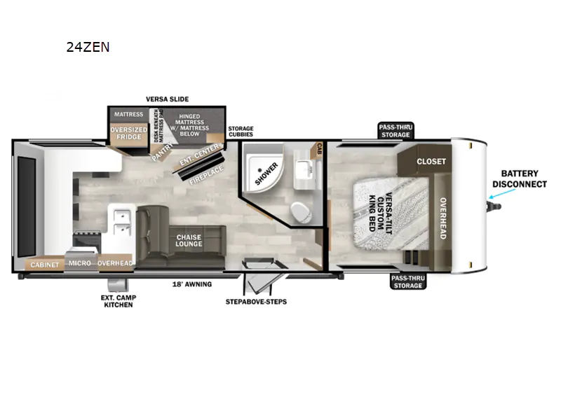 2026 Forest River RV Wildwood X-Lite 24ZEN - Floor plan
