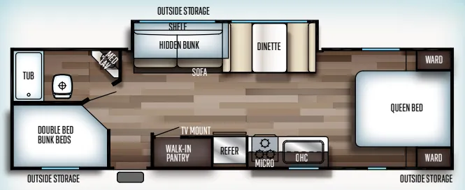 Forest River Cherokee Grey Wolf 26CKSE floor plan