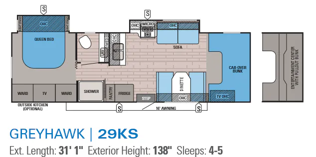 Jayco Greyhawk 29KS floor plan