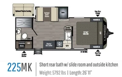 2020 Keystone Laredo 225MK floor plan