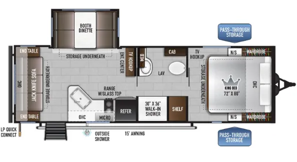 East to West Della Terra 240RLLE floor plan