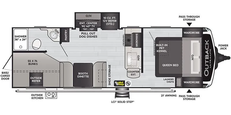 Keystone Outback Ultra-Lite 244UBH floor plan