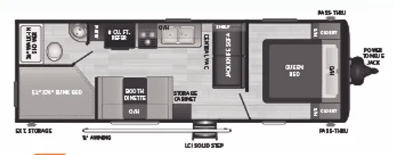 Keystone Hideout 25BHWE floor plan