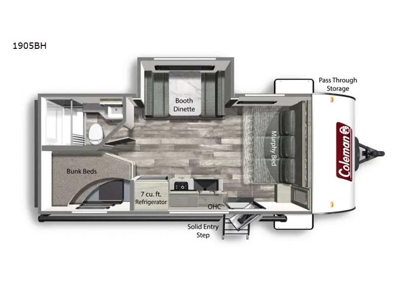 2022 Dutchmen Coleman Light 1905BH - Floor plan