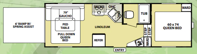 Forest River Wildwood X-Lite 22XLSRV floor plan