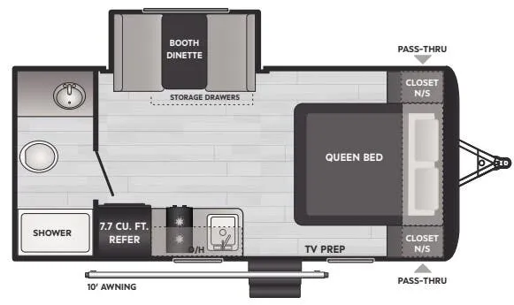 Keystone Hideout Mini 179RB floor plan