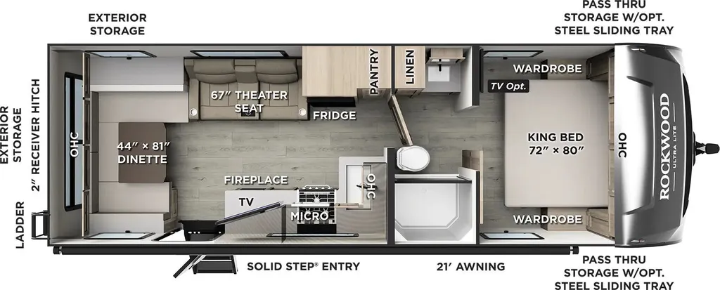 2026 Forest River Rockwood Ultra Lite 302RDT floor plan