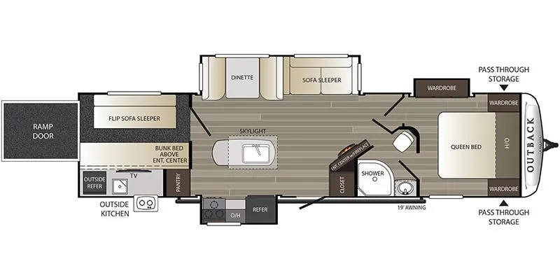 2019 Keystone Outback 335CG - Floor plan