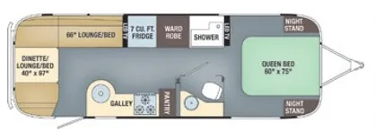 Airstream Flying Cloud 27FB floor plan