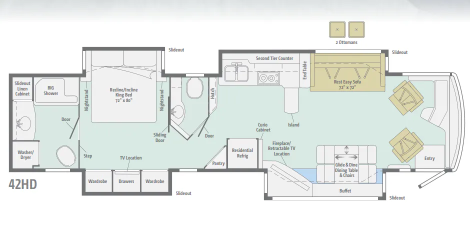 Winnebago Tour 42HD floor plan