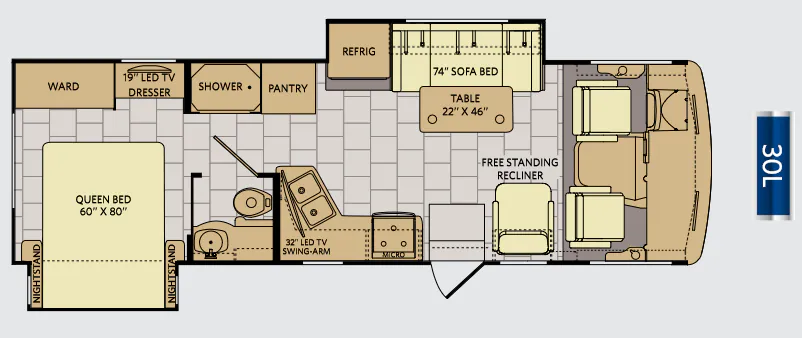 Fleetwood Storm 30L floor plan
