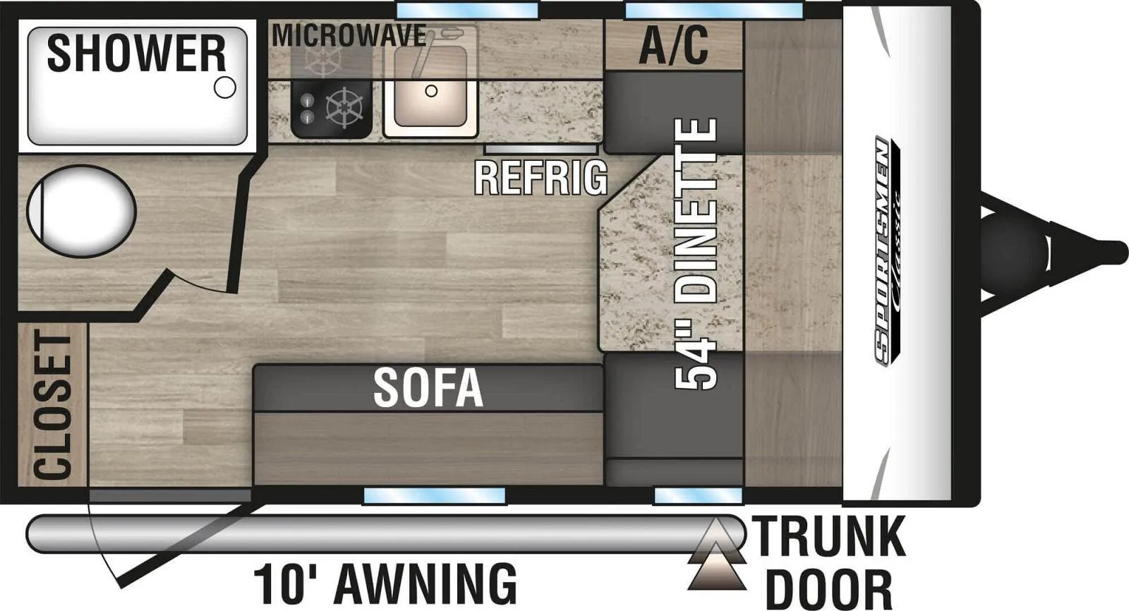 K-Z Sportsmen Classic 130RB floor plan