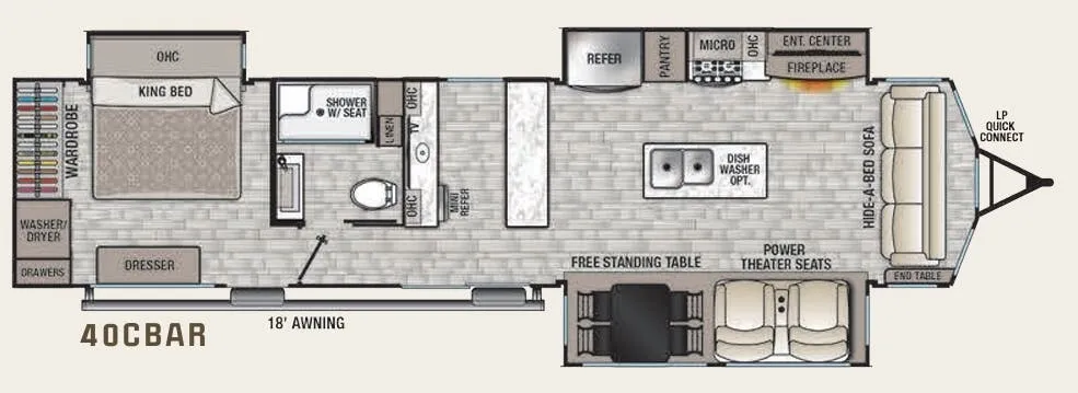Forest River Cedar Creek Cottage 40CBAR floor plan