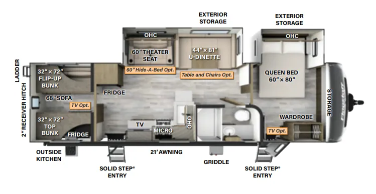 Forest River Flagstaff Super Lite 29BHS floor plan