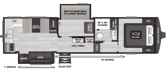 2026 Keystone Cougar Half-Ton 29MBD floor plan