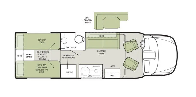 2026 Tiffin Open Trail 25 AO - Floor plan
