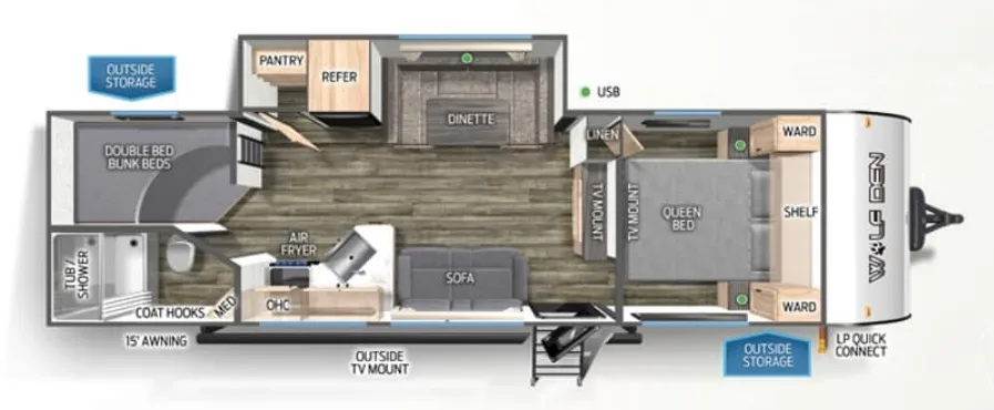 Forest River Cherokee Wolf Den 272BRB floor plan