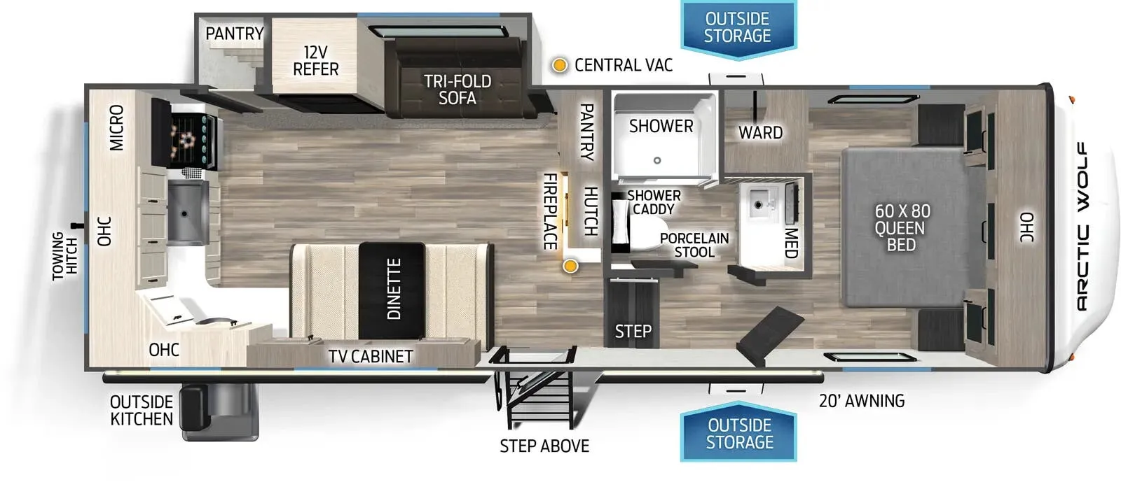 Forest River Cherokee Arctic Wolf 23MLE floor plan
