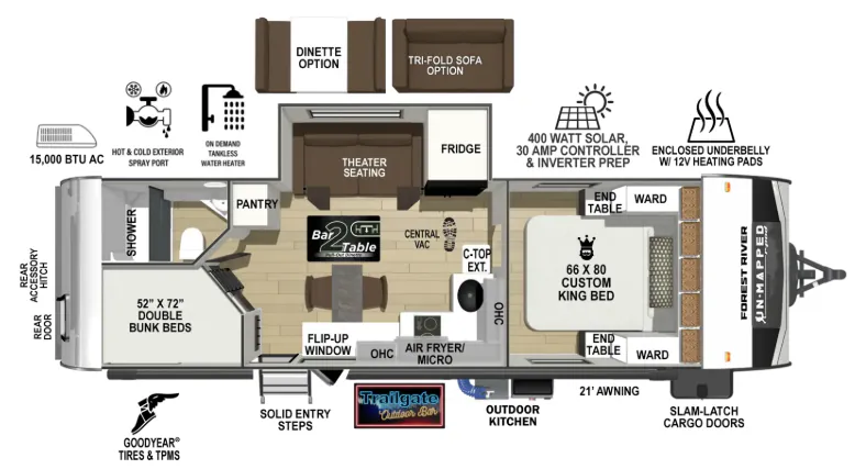 Forest River R-Pod Un-Mapped 26BH floor plan