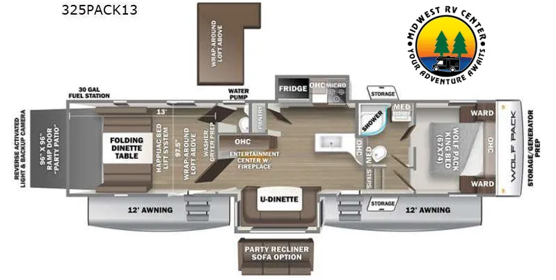 2023 Forest River Cherokee Wolf Pack 325PACK13 - Floor plan