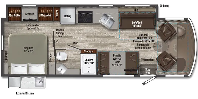 2025 Winnebago Sunstar NPF 29NP floor plan
