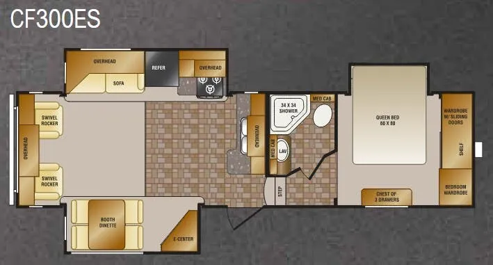CrossRoads Cruiser Sahara CF300ES floor plan