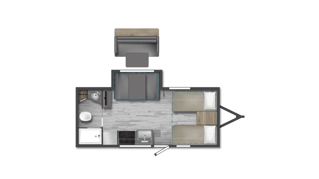 2024 Winnebago Micro Minnie 2108TB floor plan