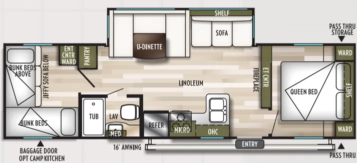 Forest River Wildwood X-Lite 273QBXL floor plan