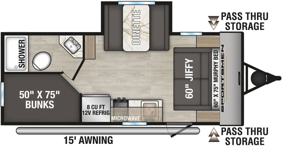 K-Z Sportsmen Classic 171BH floor plan