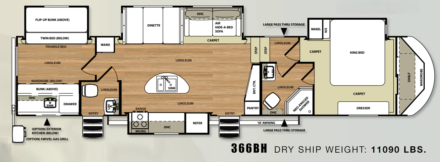 Forest River Salem Hemisphere Lite 366BH floor plan