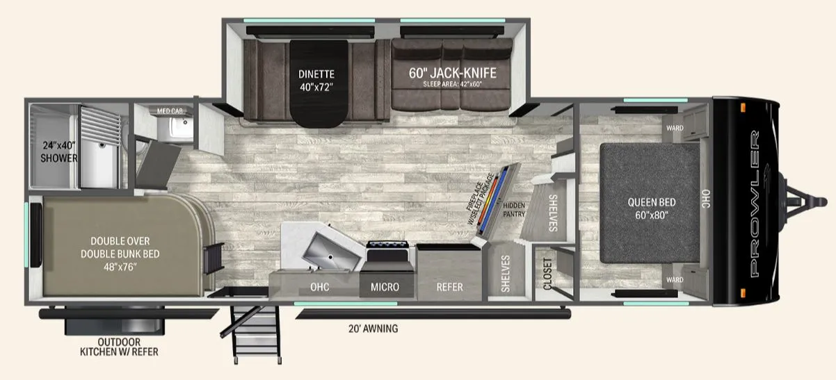 2026 Heartland Prowler 2702BHS - Floor plan