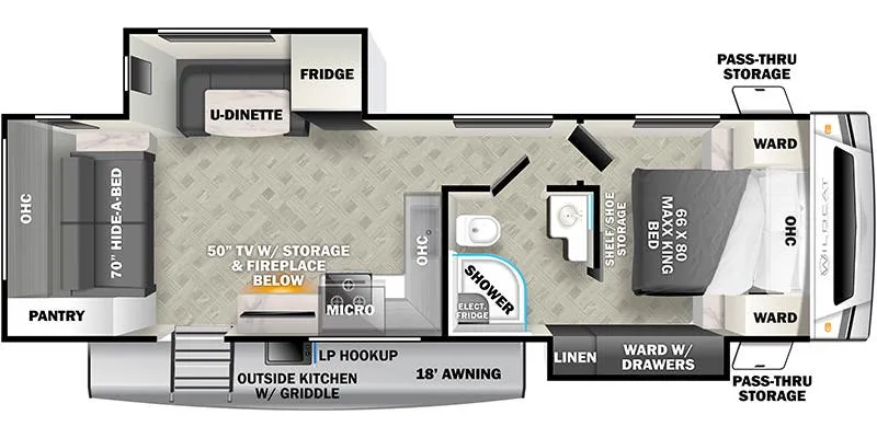 Forest River Wildcat 263RL floor plan