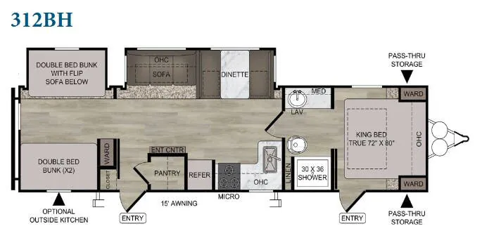 East to West Della Terra 312BH floor plan