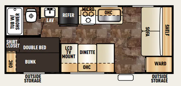 Forest River Cherokee Grey Wolf 17BH floor plan