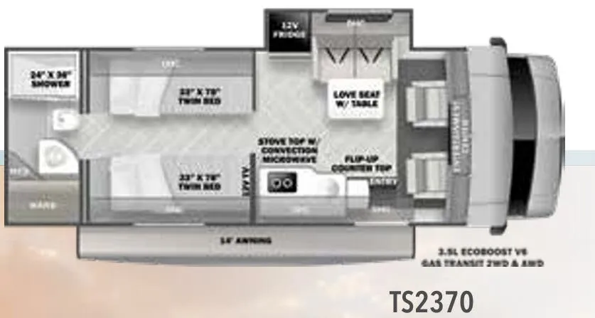 Forest River Sunseeker TS TS2370 floor plan