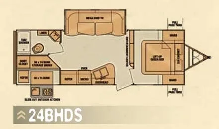 Cruiser RV Radiance 24BHDS floor plan