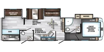 2019 Forest River ARCTIC WOLF 315TBH8 - Floor plan