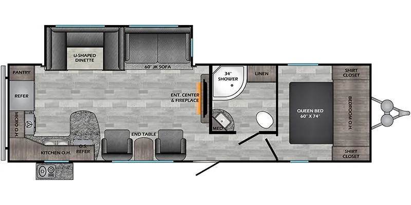 2022 CrossRoads Zinger ZR280RK - Floor plan