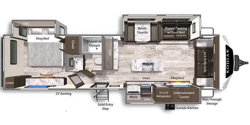 2025 Dutchmen Kodiak Ultimate 3371FLSL floor plan