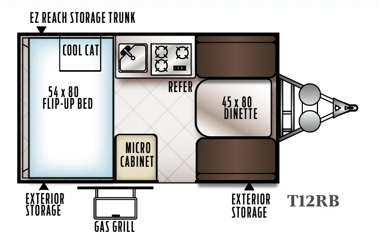 Forest River Flagstaff Hard Side T12RB floor plan
