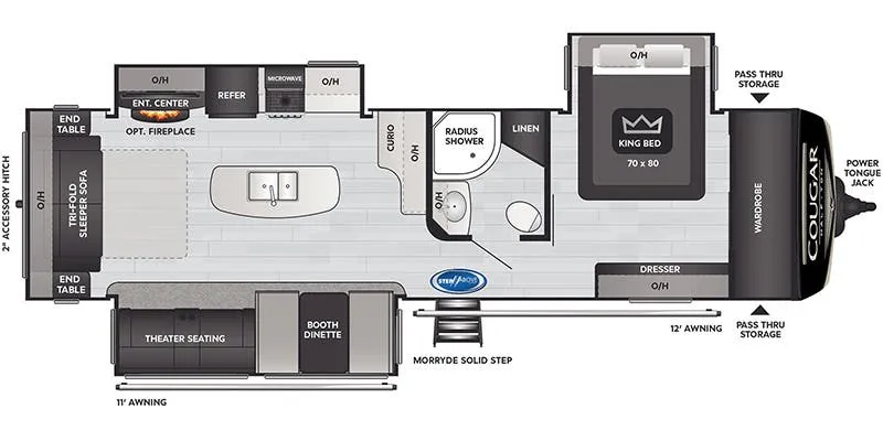 Keystone Cougar Half-Ton 32RLI floor plan
