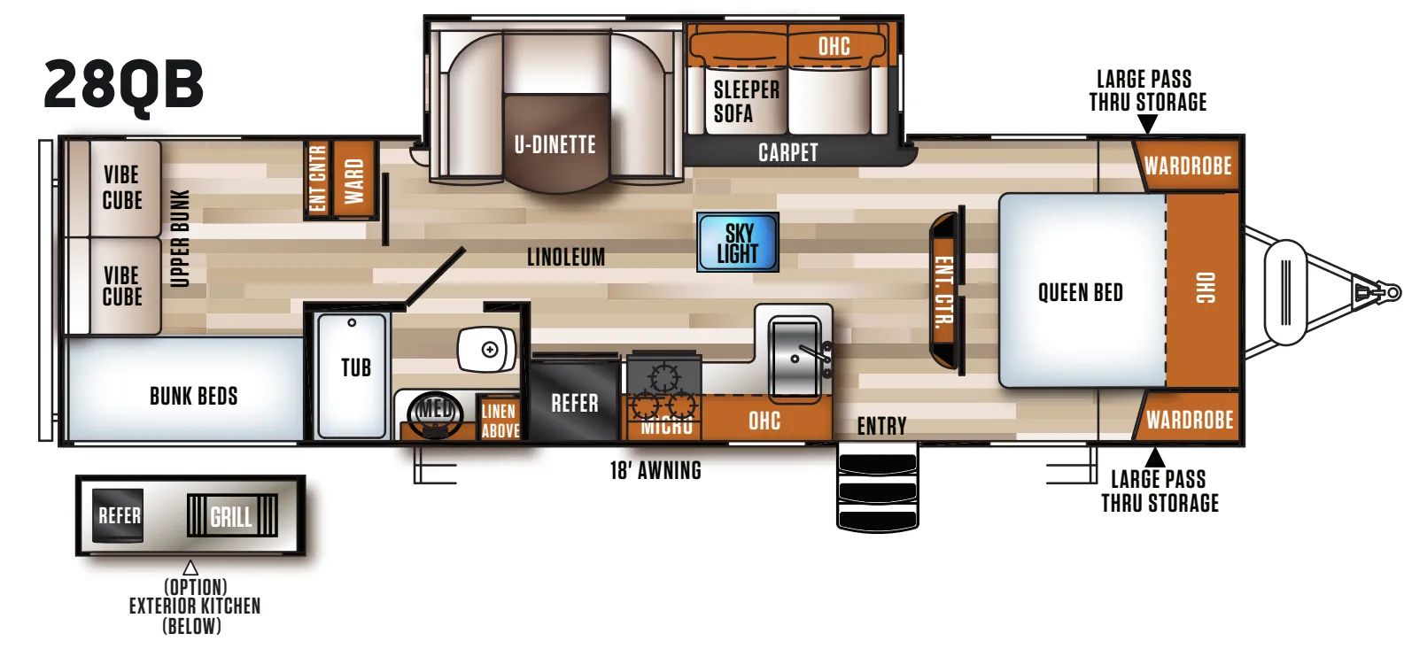 Forest River Vibe 28QB floor plan