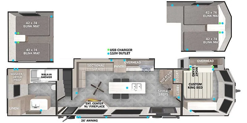 2024 Forest River Salem Grand Villa 42VIEW - Floor plan