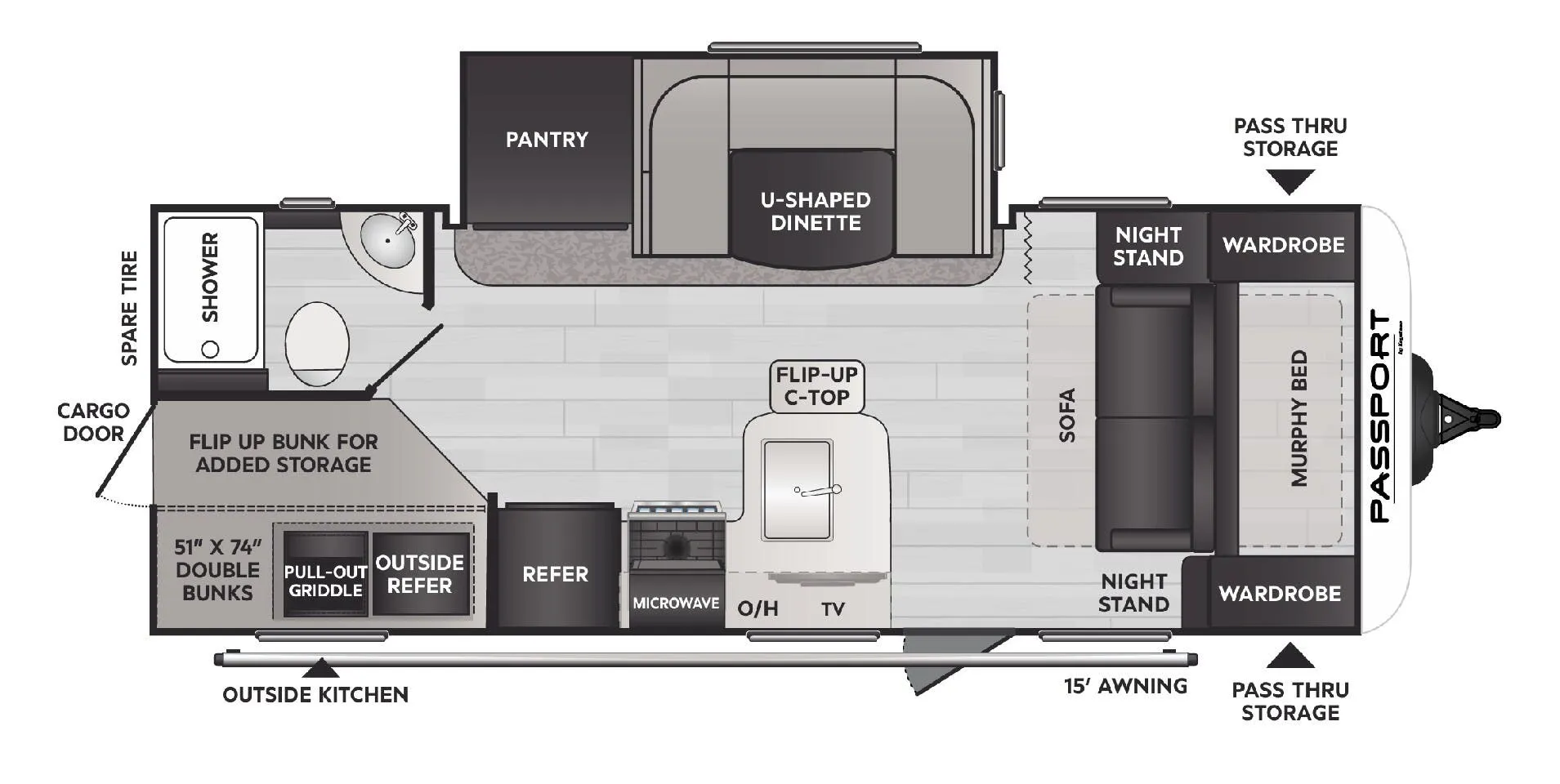Keystone Passport SL Series 221BH floor plan